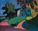 Gemälde von Gabriele Münter: Garten in Murnau um 1910  Copyright VG Bildkunst Bonn 2025