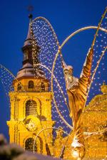 Weihnachtsmarktengel mit Kirchturm bei Dämmerung
©Tourismus & Events Ludwigsburg Benjamin Stollenberg