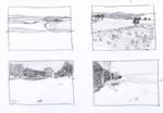 schwarz-weiß Zeichnung Landschaft © Christine Fluhrer