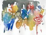 Aquarell mit bunten Menschen © Christine Fluhrer