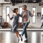 Ein Mann und eine Frau, die gemeinsam Boogie Woogie tanzen. © KI generiert