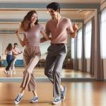 Ein Mann und eine Frau, die gemeinsam Boogie Woogie tanzen. © KI generiert