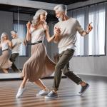 Ein Mann und eine Frau, die gemeinsam Lindy Hop tanzen. © KI generiert