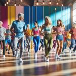 Eine Gruppe von Menschen, die Line Dance tanzen. Bild © KI generiert