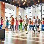 Eine Gruppe von Menschen, die Line Dance tanzen. Bild © KI generiert