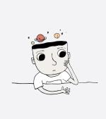 Karikatur über die Welt nachdenkende Person © pixabay