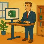 Mann im Anzug im Büro Excel © KI generiert