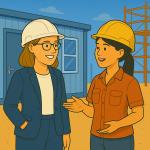 Zwei Personen auf einer Baustelle © KI generiert