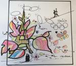 © Winfried Cramer Aquarell in bunten Farben, Eiffelturm und Paris-Schriftzug © Winfried Cramer Aquarell in bunten Farben, Eiffelturm und Paris-Schriftzug