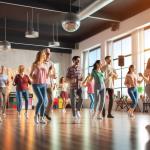 Eine Gruppe von Menschen, die Line Dance tanzen. Bild © KI generiert
