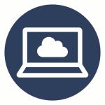 Laptop Icon mit Wolke auf dem Display © vhs